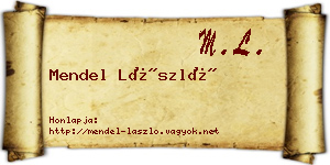 Mendel László névjegykártya